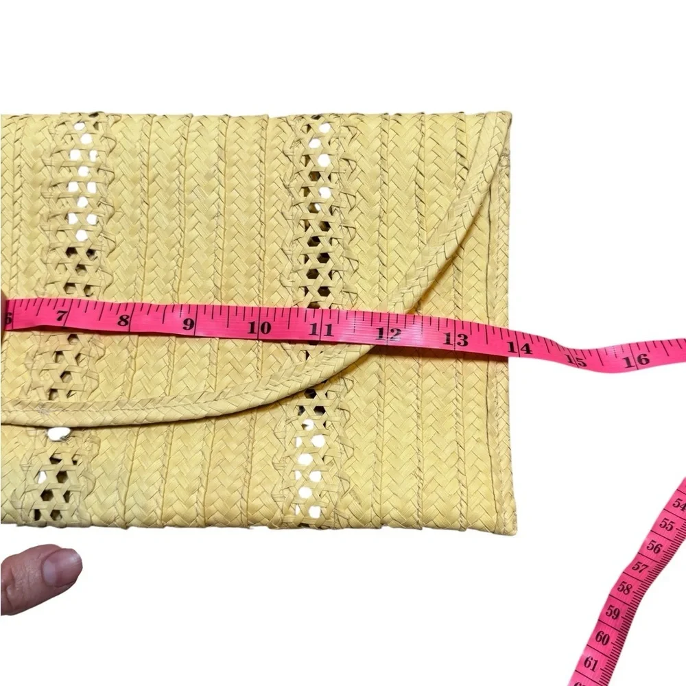 🌾 Vintage Woven Straw Envelope Clutch Purse Cream Neutral Boho‎ Summer Bag 🌾
